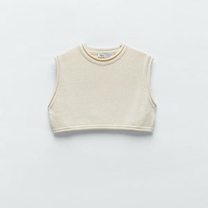 Last🔥Zara knit crop top bloggers favorite